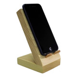 Base Soporte Porta Celular Escritorio  Madera Pino 