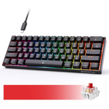 Teclado Para Pc Dierya, Dk61e, Switch Rojo, Mecanico