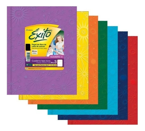 Cuaderno Exito E3 Tapa Dura Rayado 48 Hojas 9 Colores
