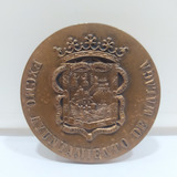 Antigua Medalla De Cobre Ayuntamiento De Málaga España