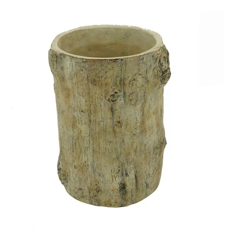 Vaso P/ Planta Decorativo De Cimento Tronco 18x25cm