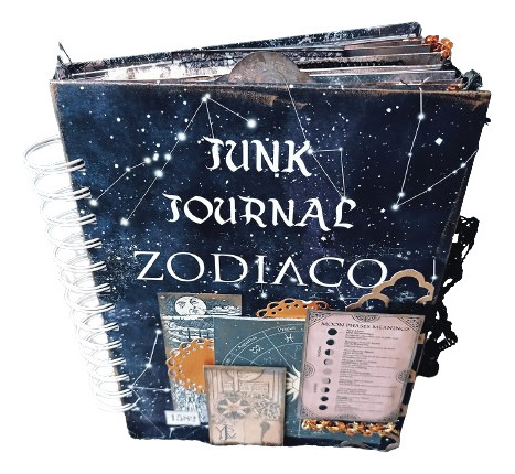 Álbum Junk Journal Zodíaco Luna Scrapbook Cuaderno Stickers