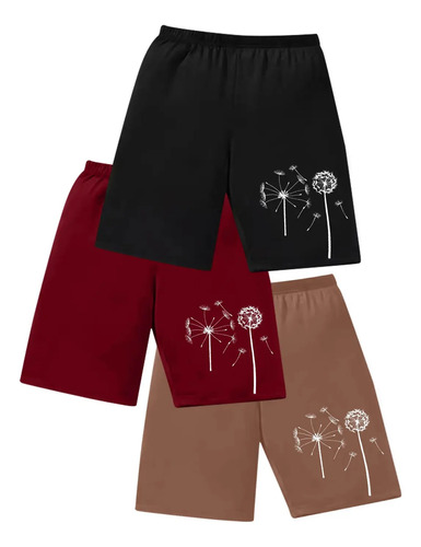 Pantalones Deportivos E Para Mujer, 3 Piezas, Color Liso, Ca