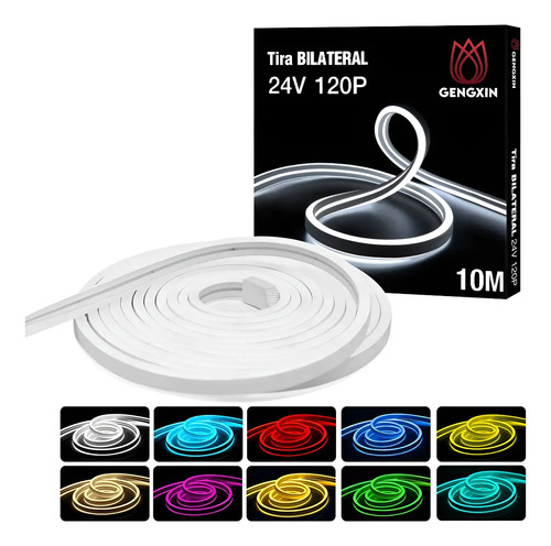 Tira De Led Flex Neón 24v 2835 10m Color A Elegir