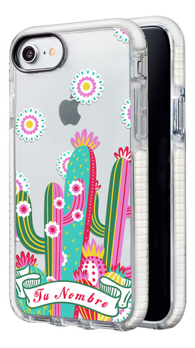 Funda Para iPhone Diseño Mexicano Cactus Flores Nombre
