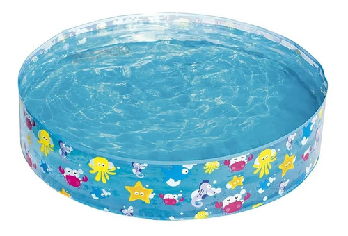 Piscina Bestway Fondo Marino + Parche 1.22x25cm Color Azul Marino