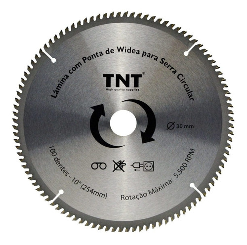 Disco De Corte Tnt Alumínio/madeira 254mm 100 Dentes Videa