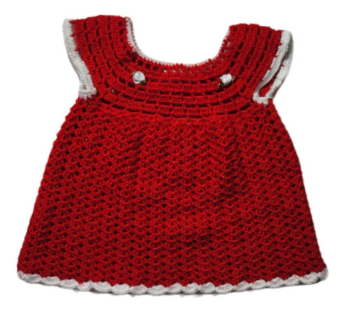 Vestido Bebe Niña  Verano Crochet Hecho A Mano 0 A 3 Meses