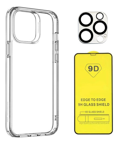 Funda Antigolpes Para iPhone + Vidrio 9d + Protector Cámara