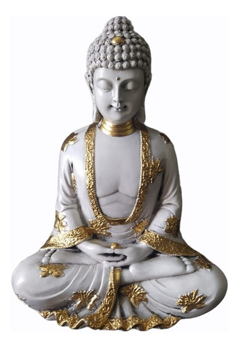  Estatueta Buda Hindu Tailandês Tibetano Meditando 22cm 