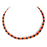 Set: Collar Pulsera Y Aretes Jade Naranja Y Morado 6 Mm