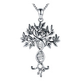 Árbol De La Vida Collar De Adn Infinito Plata De Ley 925 Dob