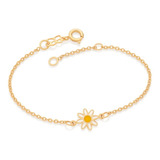 Pulseira Infantil Rommanel Folheado Flor Margarida 551741