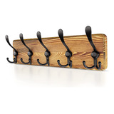 Sayoneyes Wood Coat Rack De Montaje En Pared Con 5 Ganchos D