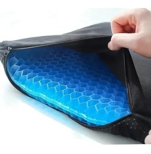 Cojin Gel Ergonomico Silicon Asiento Auto Silla Color Azul