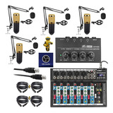 Setup Podcaster Mesa Interface Usb Microfone Condenser Pro