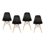 Set 4 Sillas De Comedor Eames Negras