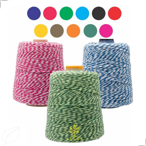 Barbante Mesclado Colorido Para Crochê Nº 6 (temos 13 Cores) Cor Azul Royal Com Branco