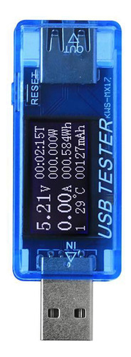 Cargador Usb Doctor Corriente Voltaje De Carga 8 En 1 Azul