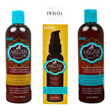 Kit Reparador Para Cabello Hask Con Aceite De Argán 3 Pzas