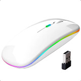 Mouse Sem Fio Recarregável Optico Led Rgb Ergonômico Usb 