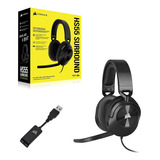 Corsair Audífonos Gamer Hs55 Surround 7.1 Alámbrico 1.8m Neg