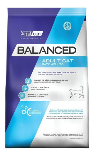 Alimento Vitalcan Balanced Cat Para Gato Adulto Bolsa 7.5kg