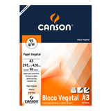 Bloco Papel Vegetal Canson 92,5g/m² A3 29,7 X 42 Cm Com 50 