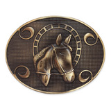 Fivela Unissex Country Cowboy Cavalo Ferradura Ouro Velho 