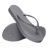 Chinelo Havaianas Slim Flatform Sparkle Tamanco Com Glitter