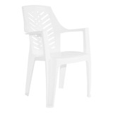 Silla Plastica Garden Life Marbella Apoya Brazos Blanca Color Blanco