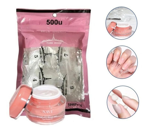 Kit Soft Gel 500 Tips Paris Night + Gel Solido Premium