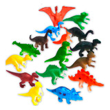 Dinossauro Borracha Miniatura Pequena Brinde Kit 10 Animais