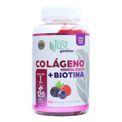 Colágeno Hidrolizado + Biotina Olnatura Just 120 Gomitas Sabor Frutos Rojos | MercadoLibre