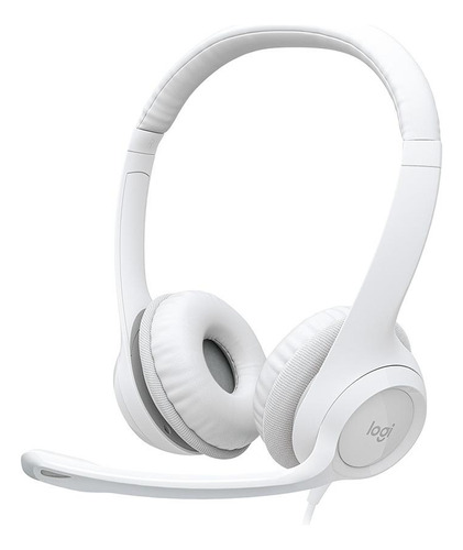 Headset Logitech H390 - Microfone Giratório - Usb  - Branco