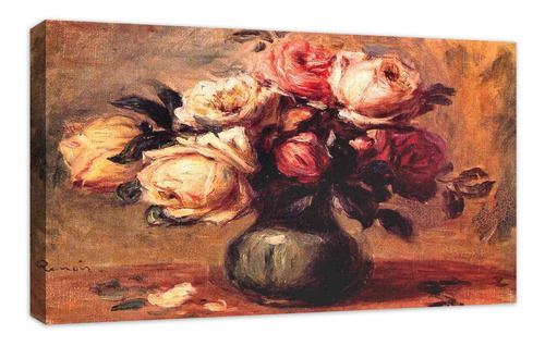 Cuadro Canvas Decorativo Rosas En Un Jarrón Auguste Renoir