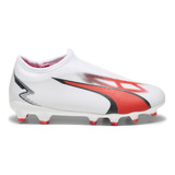 Botines Puma Ultra Match Ll Fg/ag Jr Niños Fútbol Blanco