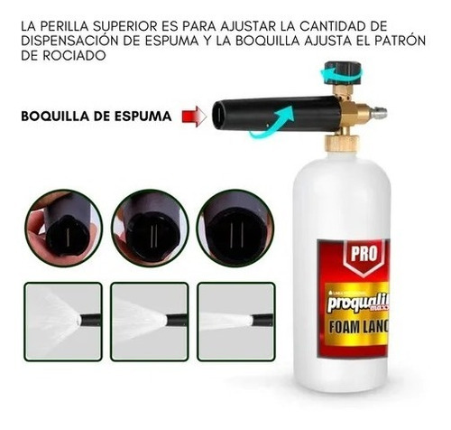 Pistola Foam Lance Para Hidrolavadoras + Foam Cleaner Por 1l