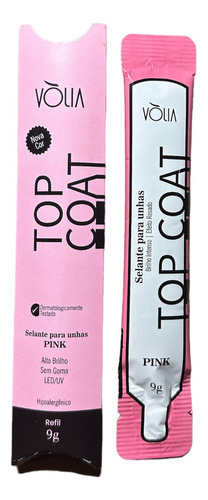 Refil Top Coat Vòlia Cor Pink 9g - Selante Para Unhas