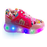 Tenis Con Luces Led Para Niña  - Rosa - Talla - Barbi 