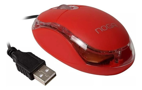 Mouse Noga Ng-611u Optico Cable Usb 2.0 800dpi Luminoso Rojo