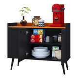 Aparador Buffet Wood New Cor Preto/cinamomo