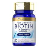 Biotina 10000mcg Belleza Carlyle (250) Tabletas Americano #1