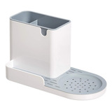 Basics Organizador Fregadero Cocina, Plástico Abs, Blanco