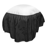 Saia Cama Box Com Babado Tamanho Casal Padrão Jacquard Cor Preto