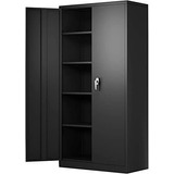 Bonusall Gabinete De Almacenamiento De Metal Con Puertas Y E