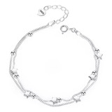 Pulsera Estrellas Universo Ajustable Plata 925 Joyeria Fina