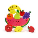 Frutas De Madera, Set Equilibrio Didáctico Montessori 