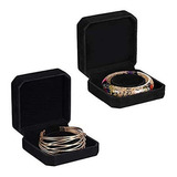 2 Unidades De Pulsera Cuadrada De Terciopelo Negro Caja De R