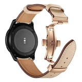 Pulseira 20mm Couro Borboleta Para Samsung Active 2 44mm